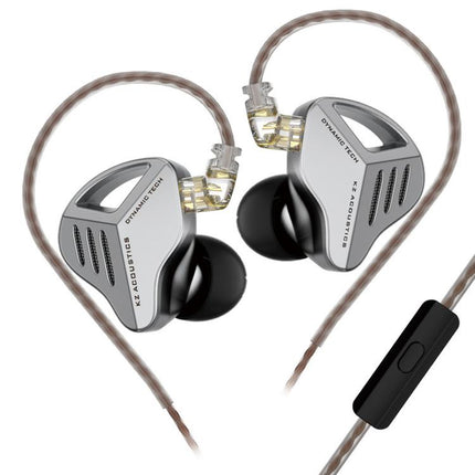 KZ-ZVX Dynamic In-Ear 1.2m Wired Earphones Deep Bass Hi-Fi Monitoring Earphones, Silver Standard, Silver With Mic, Black Standard, Black With Mic