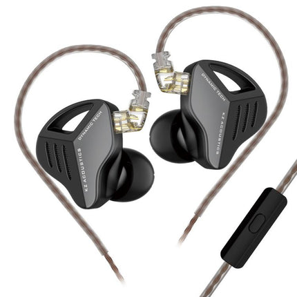 KZ-ZVX Dynamic In-Ear 1.2m Wired Earphones Deep Bass Hi-Fi Monitoring Earphones, Silver Standard, Silver With Mic, Black Standard, Black With Mic