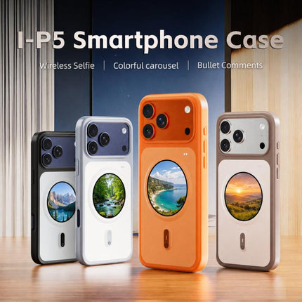 For iPhone 17 Pro Max 1.85 Inch HD Round Color Screen Phone Case, DIY Screen-Projection Smart Phone Case