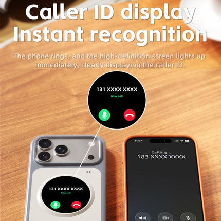 For iPhone 17 Pro Max 1.85 Inch HD Round Color Screen Phone Case, DIY Screen-Projection Smart Phone Case