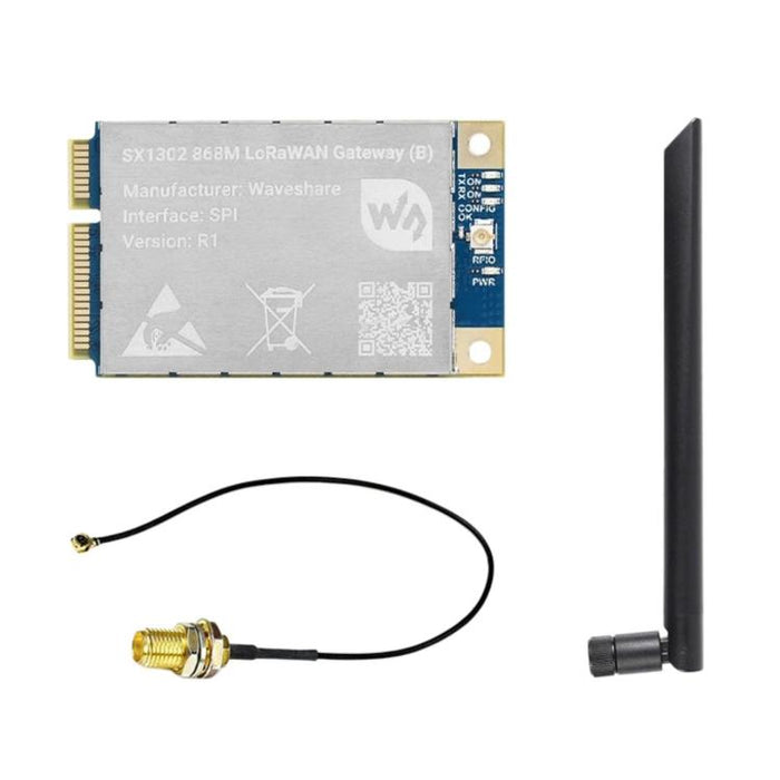 Waveshare For Raspberry Pi LoRaWAN Gateway Module Standard Mini-PCIe Socket, SX1302 868M, SX1302 868M With Expansion Board, SX1303 868M, SX1303 868M With Expansion Board, SX1302 915M, SX1302 915M With Expansion Board, SX1303 915M                       ...