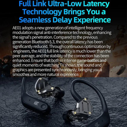 HD Wireless Bluetooth 5.4 Gaming Earphones Ear Hooks, AE01