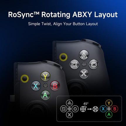 EasySMX M20 USB-C Mobile Gaming Controller with Hall Effect Sticks RoSync Rotating ABXY Layout 1000Hz Polling Rate, M20
