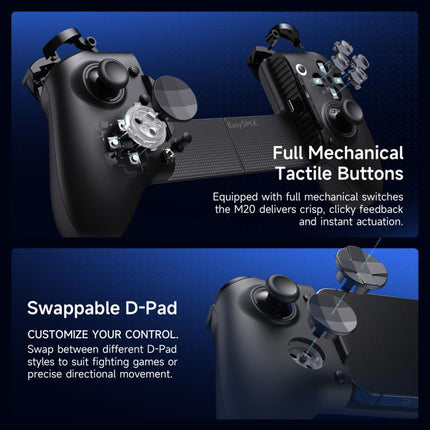 EasySMX M20 USB-C Mobile Gaming Controller with Hall Effect Sticks RoSync Rotating ABXY Layout 1000Hz Polling Rate, M20