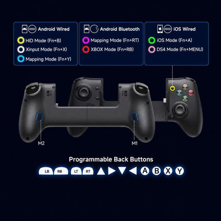 EasySMX M20 USB-C Mobile Gaming Controller with Hall Effect Sticks RoSync Rotating ABXY Layout 1000Hz Polling Rate, M20