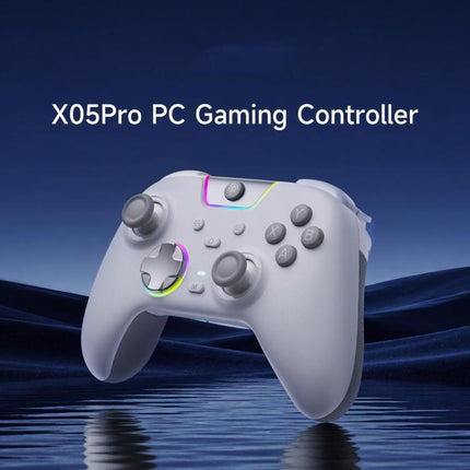 EasySMX X05Pro Wireless PC Gaming Controller Tri-Mode Hall Effect Gamepad with Dual-Stage Triggers & Silent Buttons for PC & Switch, Grey White, Black, White With Charging Dock, Black With Charging Dock