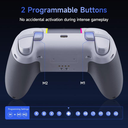 EasySMX X05Pro Wireless PC Gaming Controller Tri-Mode Hall Effect Gamepad with Dual-Stage Triggers & Silent Buttons for PC & Switch, Grey White, Black, White With Charging Dock, Black With Charging Dock