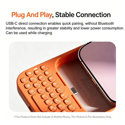 AKKO Magnetic Phone Case External Keyboard, For iPhone 16 Pro Max Black, For iPhone 16 Pro Max White, For iPhone 16 Pro Max Pink, For iPhone 17 Pro Max White, For iPhone 17 Pro Max Pink, For iPhone 17 Pro Max Green, For iPhone 17 Pro Max Black         ...
