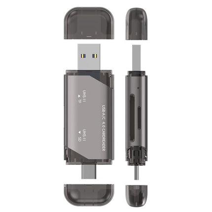 ADS-328 Type-C / USB 4.0 Dual-Port Universal Multi-Function SD / TF Memory Card USH-II High-Speed Card Reader, ADS-328