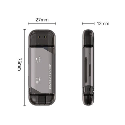 ADS-328 Type-C / USB 4.0 Dual-Port Universal Multi-Function SD / TF Memory Card USH-II High-Speed Card Reader, ADS-328