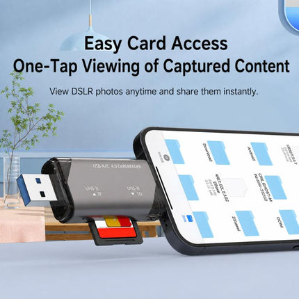 ADS-328 Type-C / USB 4.0 Dual-Port Universal Multi-Function SD / TF Memory Card USH-II High-Speed Card Reader, ADS-328