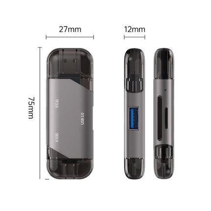ADS-329 USB / Type-C 3.0 Card Reader 5 In 1 SD/TF Memory Card USB Flash Drive Reader, ADS-329