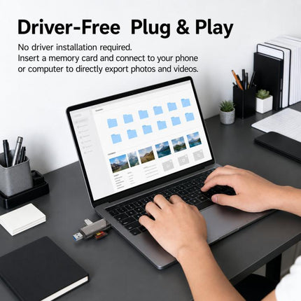 ADS-329 USB / Type-C 3.0 Card Reader 5 In 1 SD/TF Memory Card USB Flash Drive Reader, ADS-329