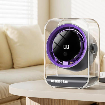 F15 Smart Timing Transparent Digital Display Desk Fan Small Circulating Table Fan For Office
