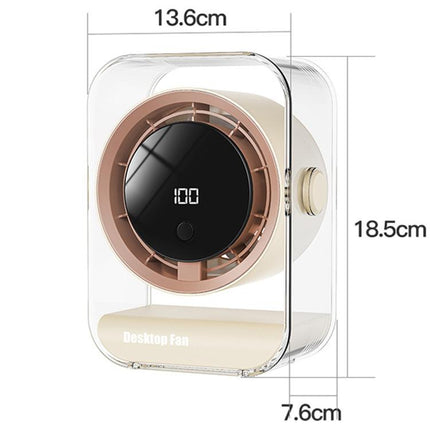 F15 Smart Timing Transparent Digital Display Desk Fan Small Circulating Table Fan For Office