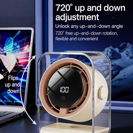 F15 Smart Timing Transparent Digital Display Desk Fan Small Circulating Table Fan For Office