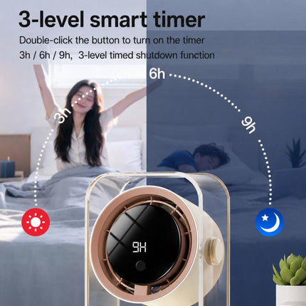 F15 Smart Timing Transparent Digital Display Desk Fan Small Circulating Table Fan For Office