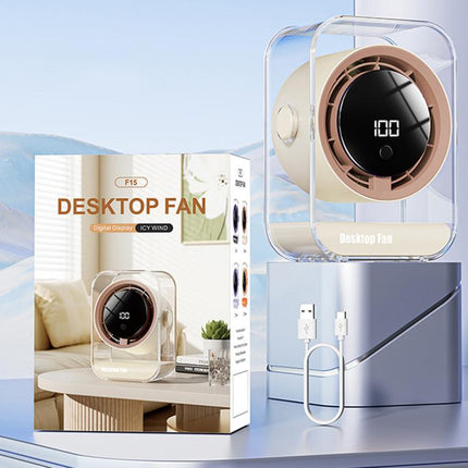 F15 Smart Timing Transparent Digital Display Desk Fan Small Circulating Table Fan For Office