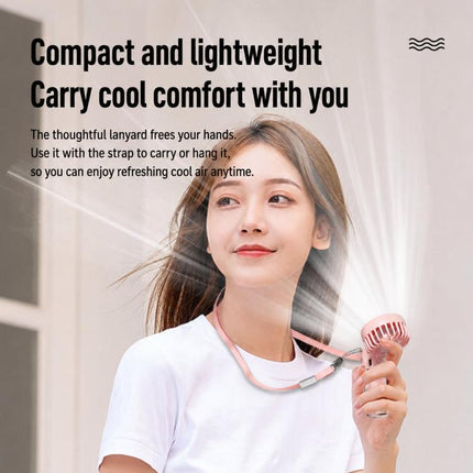 Handheld Misting Fan with Neck Strap 180 Degree Foldable Portable Water Spray Fan Type-C Rechargeable Mini Personal Face Mister Fan
