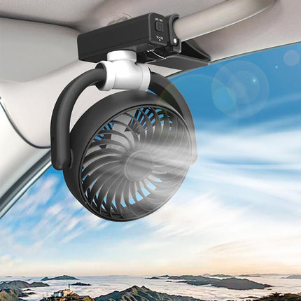 F4508 Adjustable Clip-On Front Baffle Car Fan 3-Speed Portable Quiet Cooling Fan, F4508