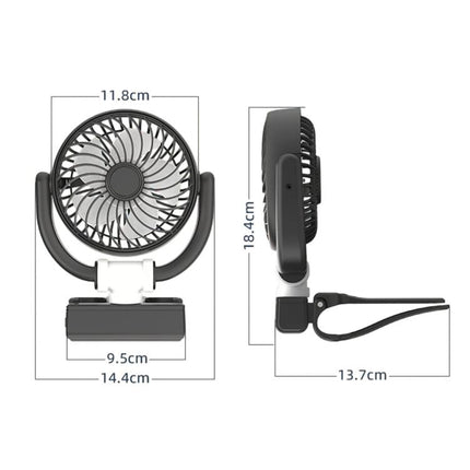 F4508 Adjustable Clip-On Front Baffle Car Fan 3-Speed Portable Quiet Cooling Fan, F4508