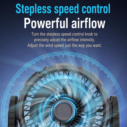 F8104 Stepless Speed Regulation Quiet Car Fan 12V/24V Angle Adjustable Truck Cooling Fan, F8104