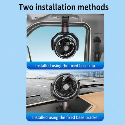F8104 Stepless Speed Regulation Quiet Car Fan 12V/24V Angle Adjustable Truck Cooling Fan, F8104