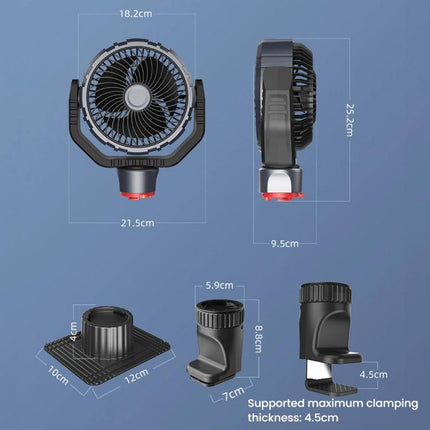 F8104 Stepless Speed Regulation Quiet Car Fan 12V/24V Angle Adjustable Truck Cooling Fan, F8104