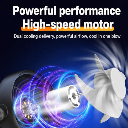 F5505 Dual-Head 3-Speed Cooling Fan With Phone Holder Angle Adjustable Low Noise Fan, F5505