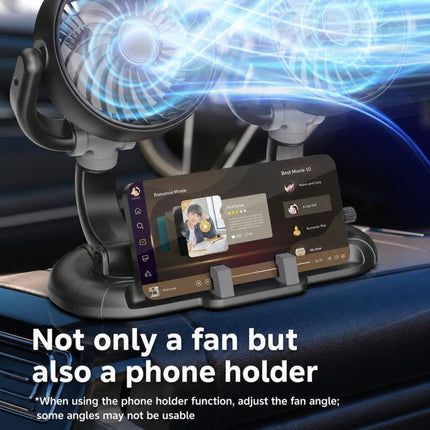F5505 Dual-Head 3-Speed Cooling Fan With Phone Holder Angle Adjustable Low Noise Fan, F5505