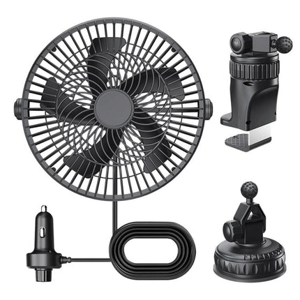 F1303 12V/24V Car Cigarette Lighter Fan Stepless Speed Quiet Cooling Fan With Hanging Hook, F1303