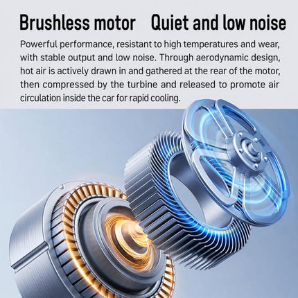 F1303 12V/24V Car Cigarette Lighter Fan Stepless Speed Quiet Cooling Fan With Hanging Hook, F1303