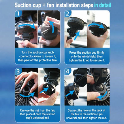 F1303 12V/24V Car Cigarette Lighter Fan Stepless Speed Quiet Cooling Fan With Hanging Hook, F1303