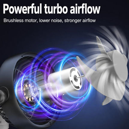 F5504 Car Cooling Fan With Phone Holder 3-Way Foldable Adjustable Quiet Fan, F5504