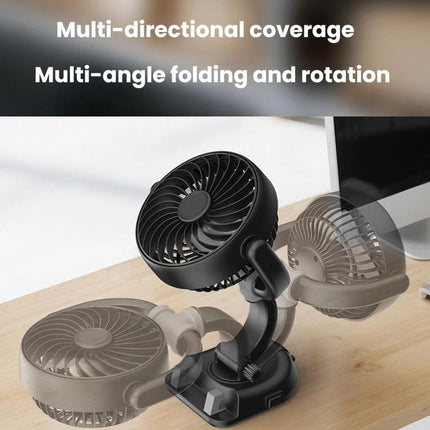 F5504 Car Cooling Fan With Phone Holder 3-Way Foldable Adjustable Quiet Fan, F5504