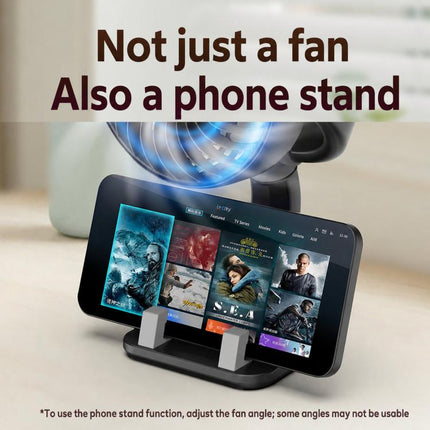 F5504 Car Cooling Fan With Phone Holder 3-Way Foldable Adjustable Quiet Fan, F5504