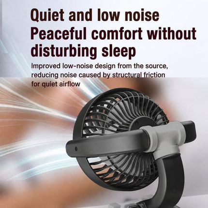 F5504 Car Cooling Fan With Phone Holder 3-Way Foldable Adjustable Quiet Fan, F5504