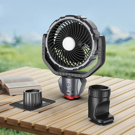 F8105 Oscillating Outdoor Fan With LED Light Remote Control Rechargeable Portable Fan, F8105