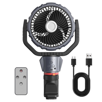 F8105 Oscillating Outdoor Fan With LED Light Remote Control Rechargeable Portable Fan, F8105