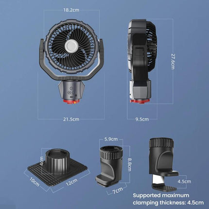 F8105 Oscillating Outdoor Fan With LED Light Remote Control Rechargeable Portable Fan, F8105