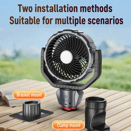 F8105 Oscillating Outdoor Fan With LED Light Remote Control Rechargeable Portable Fan, F8105