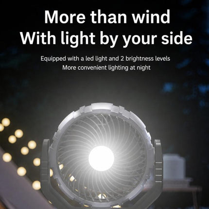 F8105 Oscillating Outdoor Fan With LED Light Remote Control Rechargeable Portable Fan, F8105
