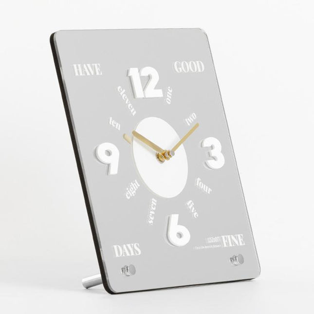 wozoom Modern Minimalist Desk Clock  Acrylic Mirror Table Clock With Silent Non-Ticking Quartz Movement