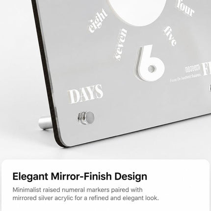 wozoom Modern Minimalist Desk Clock  Acrylic Mirror Table Clock With Silent Non-Ticking Quartz Movement