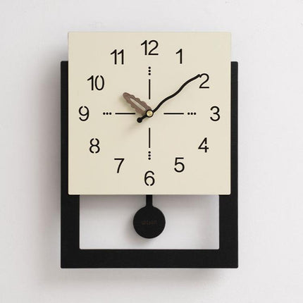 wozoom Minimalist Home Wall Clock Background Wall Decorative Clock, Cream White Standard, Cream White Swing, Pearl White Swing