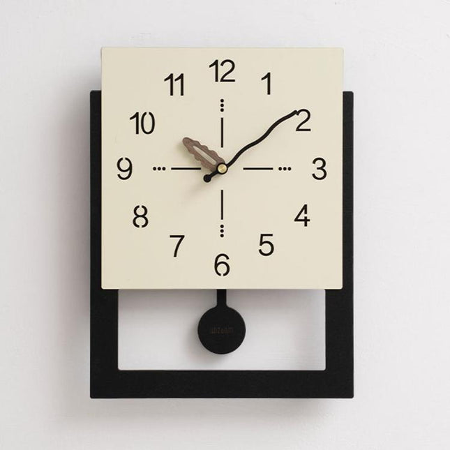 wozoom Minimalist Home Wall Clock Background Wall Decorative Clock, Cream White Standard, Cream White Swing, Pearl White Swing