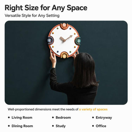 wozoom Modern Cream Style Wall Clock Colorful Wood Silent Non Ticking Decorative Clock