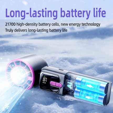 Y29 Handheld Ice Compress Fan With Digital Display 199-Speed Portable Outdoor Fan