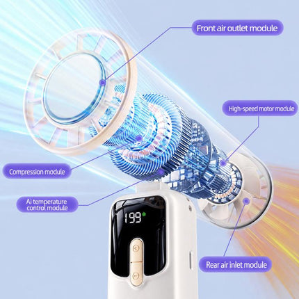 Y29 Handheld Ice Compress Fan With Digital Display 199-Speed Portable Outdoor Fan