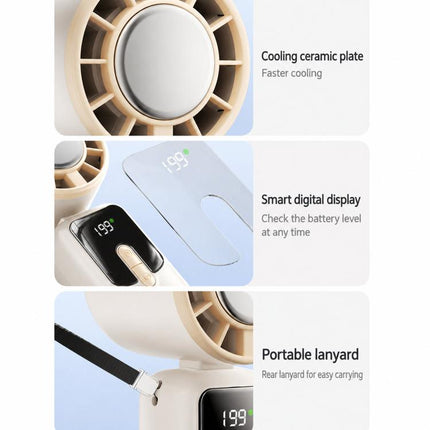 Y29 Handheld Ice Compress Fan With Digital Display 199-Speed Portable Outdoor Fan